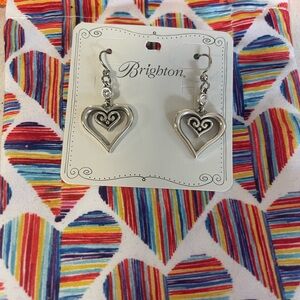 Brighton Alcazar Silver Heart Dangle Earrings